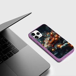 Чехол iPhone 11 Pro матовый 2025 змея на елке, цвет: 3D-фиолетовый — фото 2