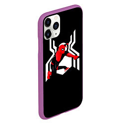 Чехол iPhone 11 Pro матовый Spider emblem, цвет: 3D-фиолетовый — фото 2