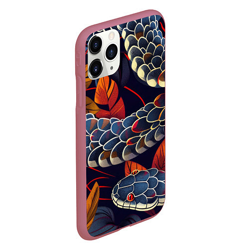 Чехол iPhone 11 Pro матовый Ползу к тебе / 3D-Малиновый – фото 2