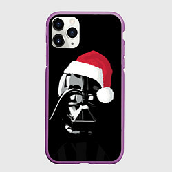 Чехол iPhone 11 Pro матовый Дарт Вейдер новогодний, цвет: 3D-фиолетовый