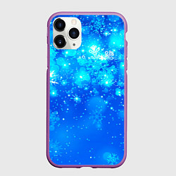 Чехол iPhone 11 Pro матовый Морозное свечение, цвет: 3D-фиолетовый