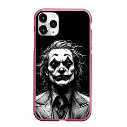 Чехол iPhone 11 Pro матовый Joker - clown, цвет: 3D-малиновый