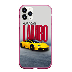 Чехол iPhone 11 Pro матовый Итальянский суперкар Lambo Huracan, цвет: 3D-малиновый