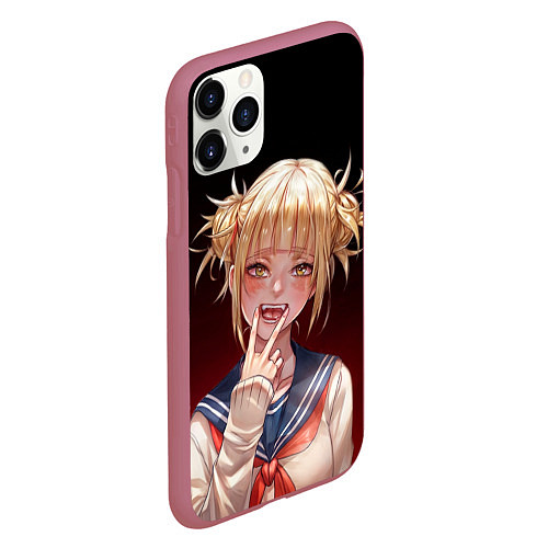 Чехол iPhone 11 Pro матовый Himiko Toga league of villains / 3D-Малиновый – фото 2