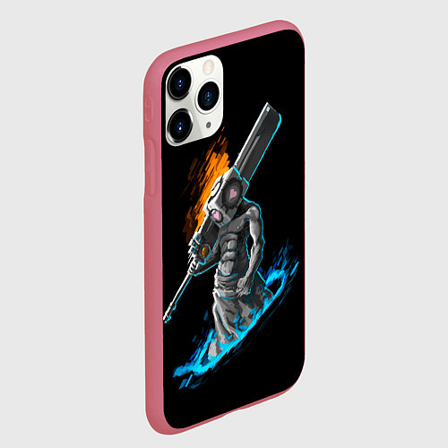 Чехол iPhone 11 Pro матовый Пирамидоголовый из Portal / 3D-Малиновый – фото 2