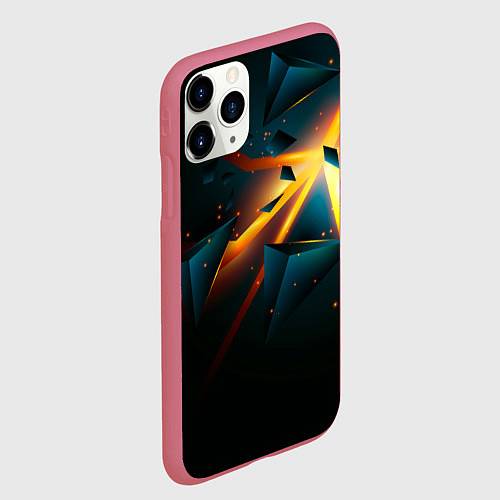 Чехол iPhone 11 Pro матовый Вулканический разрыв / 3D-Малиновый – фото 2