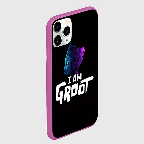 Чехол iPhone 11 Pro матовый Я есть Грут / 3D-Фиолетовый – фото 2