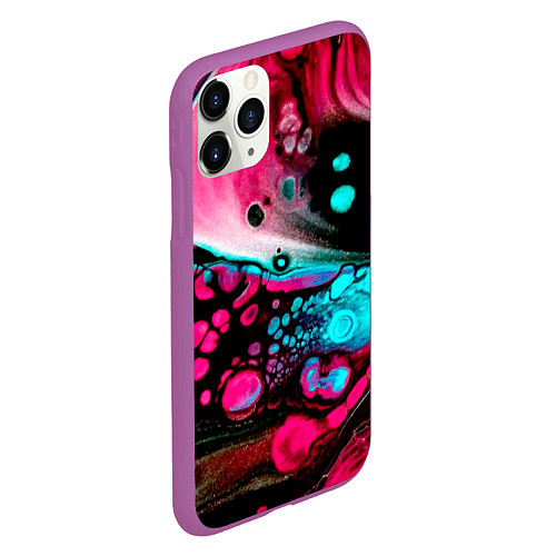 Чехол iPhone 11 Pro матовый Краски градиента / 3D-Фиолетовый – фото 2