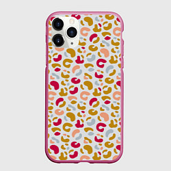 Чехол iPhone 11 Pro матовый Разноцветный леопардовый узор, цвет: 3D-малиновый