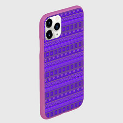 Чехол iPhone 11 Pro матовый Яркий фиолетовый геометрический узор, цвет: 3D-фиолетовый — фото 2