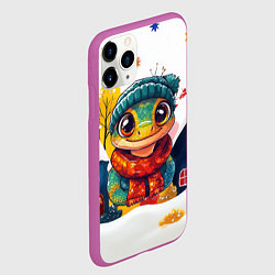 Чехол iPhone 11 Pro матовый Змейка символ 2025 - новый год, цвет: 3D-фиолетовый — фото 2