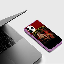 Чехол iPhone 11 Pro матовый Девушка и Lamborghini, цвет: 3D-фиолетовый — фото 2
