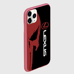 Чехол iPhone 11 Pro матовый Lexus и череп, цвет: 3D-малиновый — фото 2