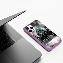 Чехол iPhone 11 Pro матовый Stalker 2 heart of Chornobyl radiation, цвет: 3D-фиолетовый — фото 2