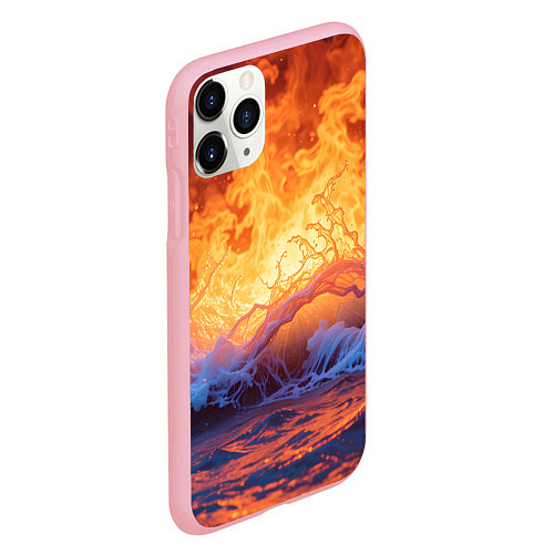 Чехол iPhone 11 Pro матовый Стихия огня и воды / 3D-Баблгам – фото 2