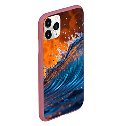 Чехол iPhone 11 Pro матовый Волна и огонь, цвет: 3D-малиновый — фото 2