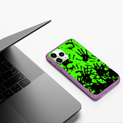 Чехол iPhone 11 Pro матовый Death stranding руки, цвет: 3D-фиолетовый — фото 2