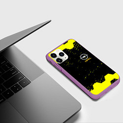 Чехол iPhone 11 Pro матовый Opel auto hexagon steel, цвет: 3D-фиолетовый — фото 2