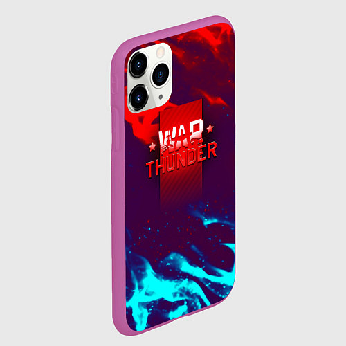 Чехол iPhone 11 Pro матовый Вартандер неоновый огонь / 3D-Фиолетовый – фото 2