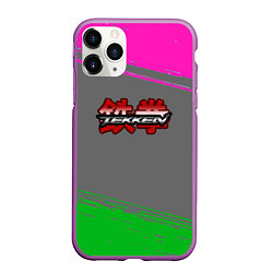 Чехол iPhone 11 Pro матовый Tekken краски неоновые, цвет: 3D-фиолетовый