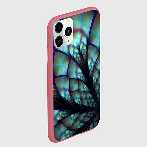 Чехол iPhone 11 Pro матовый Абстракция неон / 3D-Малиновый – фото 2
