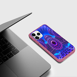Чехол iPhone 11 Pro матовый Абстракция оптическая, цвет: 3D-малиновый — фото 2