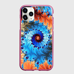 Чехол iPhone 11 Pro матовый Оптические узоры текстура, цвет: 3D-малиновый