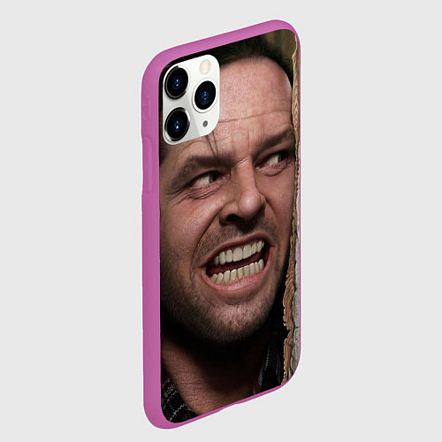 Чехол iPhone 11 Pro матовый The shining - heres johnny / 3D-Фиолетовый – фото 2