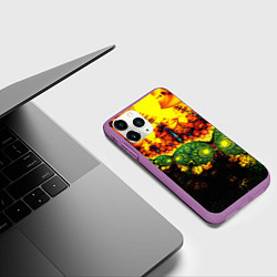 Чехол iPhone 11 Pro матовый Абстракция осколки, цвет: 3D-фиолетовый — фото 2