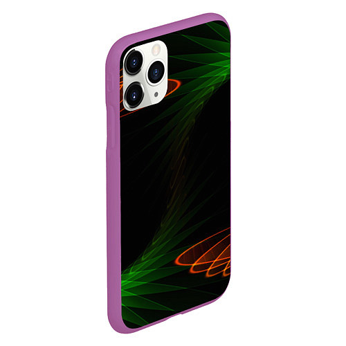 Чехол iPhone 11 Pro матовый Оптический дым текстура / 3D-Фиолетовый – фото 2