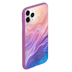 Чехол iPhone 11 Pro матовый Розовая абстракция, цвет: 3D-фиолетовый — фото 2