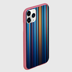 Чехол iPhone 11 Pro матовый Композиция из вертикальных линий, цвет: 3D-малиновый — фото 2
