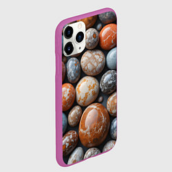 Чехол iPhone 11 Pro матовый Мокрые камушки, цвет: 3D-фиолетовый — фото 2