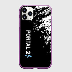 Чехол iPhone 11 Pro матовый Portal краски черно белый, цвет: 3D-фиолетовый