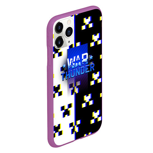 Чехол iPhone 11 Pro матовый Warthunder x minecraft / 3D-Фиолетовый – фото 2