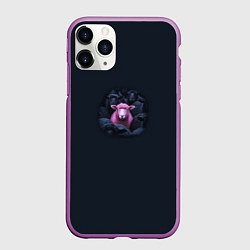 Чехол iPhone 11 Pro матовый Розовая овца среди черных овец, цвет: 3D-фиолетовый