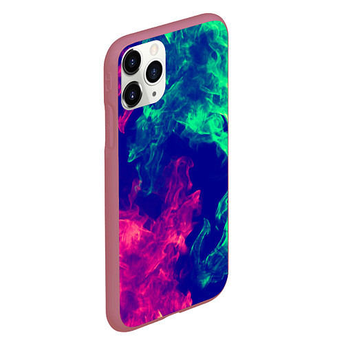 Чехол iPhone 11 Pro матовый Огненный стиль текстура / 3D-Малиновый – фото 2