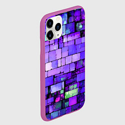 Чехол iPhone 11 Pro матовый Фиолетовые кирпичики, цвет: 3D-фиолетовый — фото 2