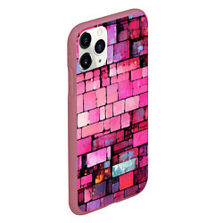 Чехол iPhone 11 Pro матовый Pink bricks, цвет: 3D-малиновый — фото 2