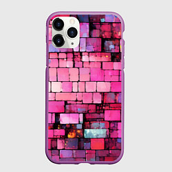 Чехол iPhone 11 Pro матовый Pink bricks, цвет: 3D-фиолетовый