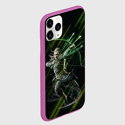 Чехол iPhone 11 Pro матовый Леголас - Властелин колец / 3D-Фиолетовый – фото 2