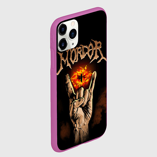 Чехол iPhone 11 Pro матовый Рок Мордор / 3D-Фиолетовый – фото 2