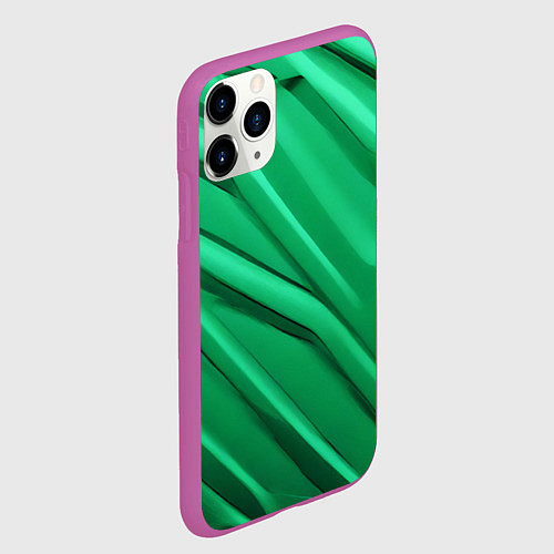 Чехол iPhone 11 Pro матовый Зелёный пластик / 3D-Фиолетовый – фото 2