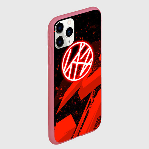 Чехол iPhone 11 Pro матовый Stray kids - красная абстракция / 3D-Малиновый – фото 2