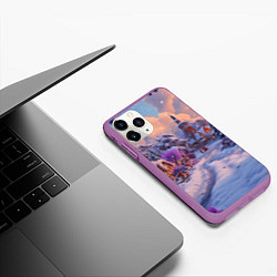 Чехол iPhone 11 Pro матовый Тропинка к новому году, цвет: 3D-фиолетовый — фото 2