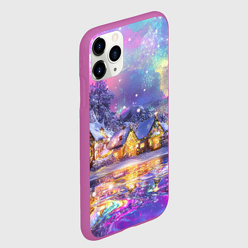 Чехол iPhone 11 Pro матовый Настроение рождества / 3D-Фиолетовый – фото 2