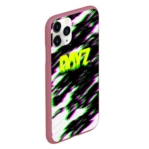 Чехол iPhone 11 Pro матовый Dayz кислотные краски / 3D-Малиновый – фото 2