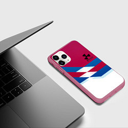 Чехол iPhone 11 Pro матовый Stalker geometry, цвет: 3D-малиновый — фото 2