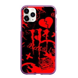 Чехол iPhone 11 Pro матовый Lil peep monster energy, цвет: 3D-фиолетовый