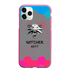 Чехол iPhone 11 Pro матовый Cyberpunk 2077 x ведьмак соты, цвет: 3D-малиновый